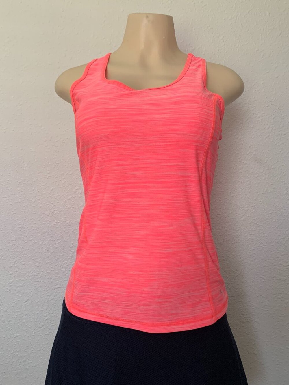 Danskin Now Womens Small 4-6 Pink Space Dye Racerback Tank Top Dri-More Workout